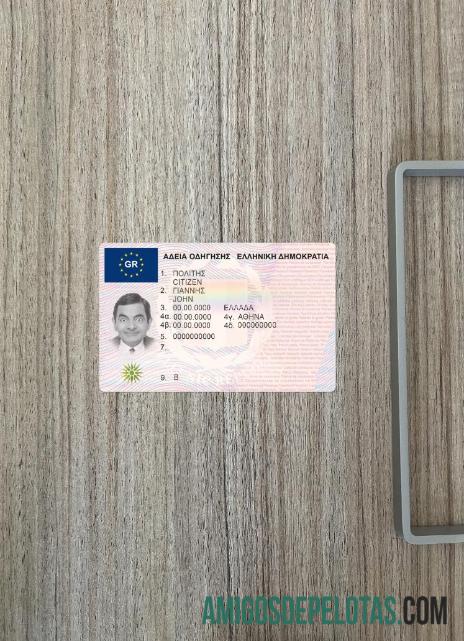 Carta de condução da Grécia versão 2 fotolook frente exemplo real